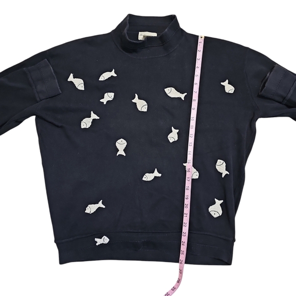 Austin Kane Intl Male L Black Goldfish Sweater Rare Unique Vintage 80s 90s - Picture 6 of 7